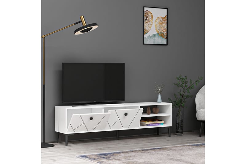 LAROY Tv-bänk 150 cm Vit - Möbler - Vardagsrum - Tv-möbler & mediamöbler - Tv-bänkar