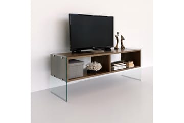Lekkenne Golvstående TV-bänk 122 cm med Förvaring i Mörkt Trä - Brun - Möbler - Vardagsrum - Tv-möbler & mediamöbler - Tv-bänkar