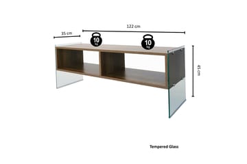 Lekkenne Golvstående TV-bänk 122 cm med Förvaring i Mörkt Trä - Brun - Möbler - Vardagsrum - Tv-möbler & mediamöbler - Tv-bänkar