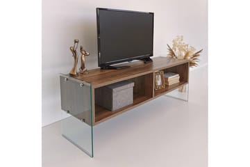 Lekkenne Golvstående TV-bänk 122 cm med Förvaring i Mörkt Trä - Brun - Möbler - Vardagsrum - Tv-möbler & mediamöbler - Tv-bänkar