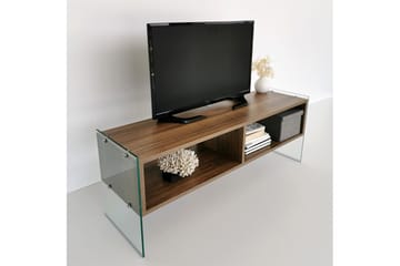 Lekkenne Golvstående TV-bänk 122 cm med Förvaring i Mörkt Trä - Brun - Möbler - Vardagsrum - Tv-möbler & mediamöbler - Tv-bänkar