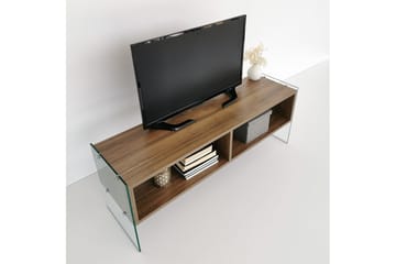 Lekkenne Golvstående TV-bänk 122 cm med Förvaring i Mörkt Trä - Brun - Möbler - Vardagsrum - Tv-möbler & mediamöbler - Tv-bänkar