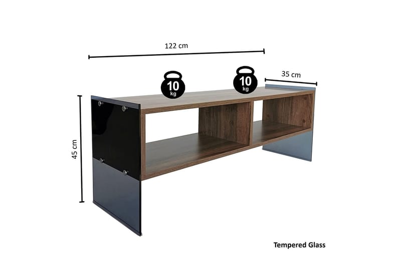 Lekkenne TV-bänk 122 cm - Mörkbrun - Möbler - Vardagsrum - Tv-möbler & mediamöbler - Tv-bänkar