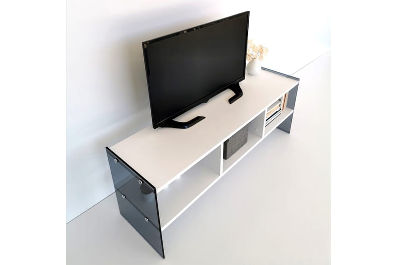 Lekkenne TV-bänk 122 cm - Vit/Grå - Möbler - Vardagsrum - Tv-möbler & mediamöbler - Tv-bänkar