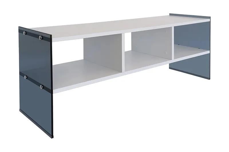Lekkenne TV-bänk 122 cm, Vit/Grå