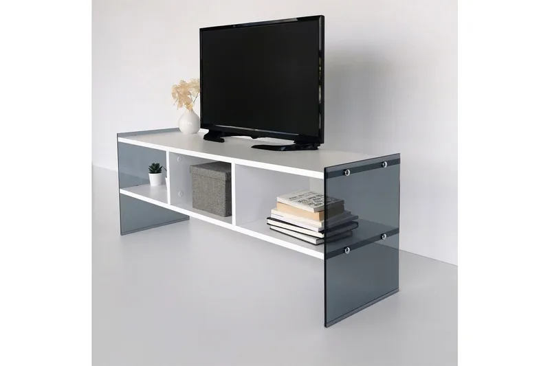 Lekkenne TV-bänk 122 cm - Vit/Grå - Möbler - Vardagsrum - Tv-möbler & mediamöbler - Tv-bänkar