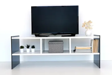 Lekkenne TV-bänk 122 cm - Vit/Grå - Möbler - Vardagsrum - Tv-möbler & mediamöbler - Tv-bänkar