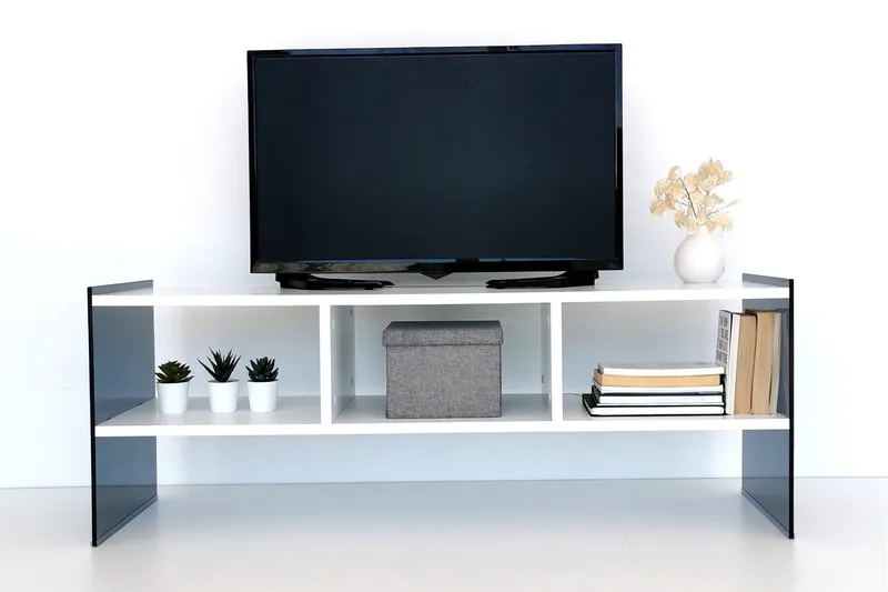 Lekkenne TV-bänk 122 cm - Vit/Grå - Möbler - Vardagsrum - Tv-möbler & mediamöbler - Tv-bänkar