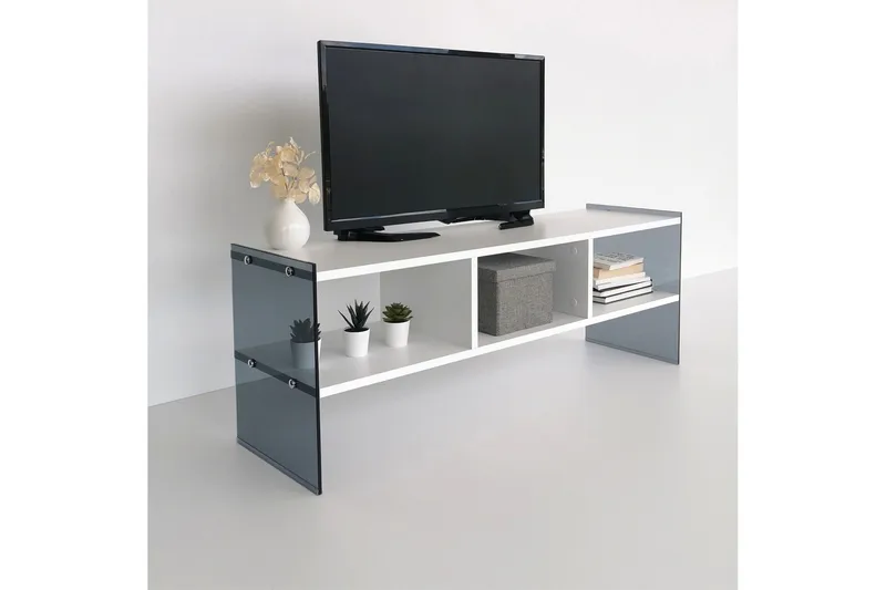 Lekkenne TV-bänk 122 cm - Vit/Grå - Möbler - Vardagsrum - Tv-möbler & mediamöbler - Tv-bänkar