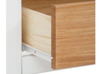 Lenham TV Bänk 110 cm med Förvaring i Ljust Trä - Vit|Beige - Möbler - Vardagsrum - Tv-möbler & mediamöbler - Tv-bänkar