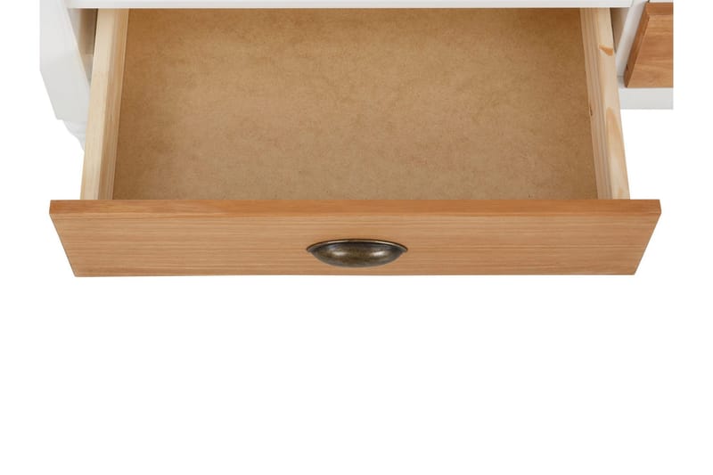 Lenham TV Bänk 110 cm med Förvaring i Ljust Trä - Vit|Beige - Möbler - Vardagsrum - Tv-möbler & mediamöbler - Tv-bänkar
