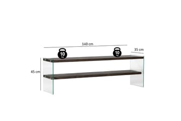 Lepinas Golvstående Tv Bänk 140 cm i Målat Trä - Mörkbrun - Möbler - Vardagsrum - Tv-möbler & mediamöbler - Tv-bänkar