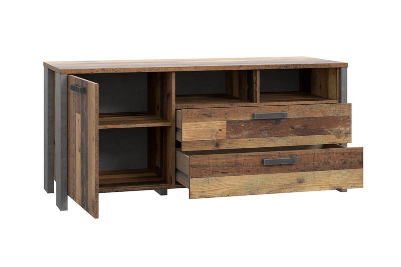 LEVALSA TV-Bänk 142 cm Brun/Grå - Möbler - Vardagsrum - Tv-möbler & mediamöbler - Tv-bänkar