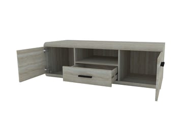 Link Golvstående TV Bänk 140 cm med Förvaring i Ljust Trä - Beige - Möbler - Vardagsrum - Tv-möbler & mediamöbler - Tv-bänkar