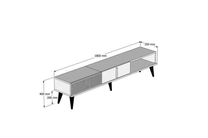 Lissione Tv-bänk 180 cm - Mörkbrun/Svart - Möbler - Vardagsrum - Tv-möbler & mediamöbler - Tv-bänkar