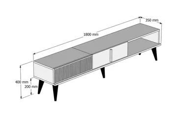 Lissione Tv-bänk 180 cm - Mörkbrun/Vit - Möbler - Vardagsrum - Tv-möbler & mediamöbler - Tv-bänkar
