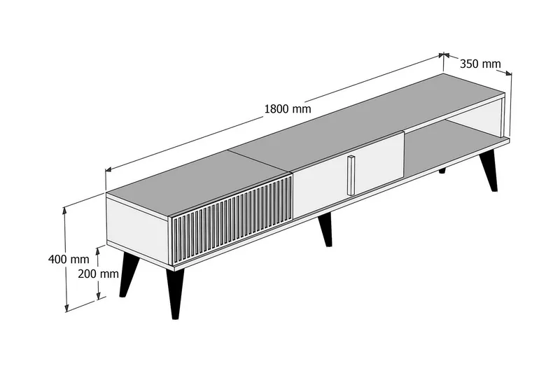 Lissione Tv-bänk 180 cm - Mörkbrun/Vit - Möbler - Vardagsrum - Tv-möbler & mediamöbler - Tv-bänkar
