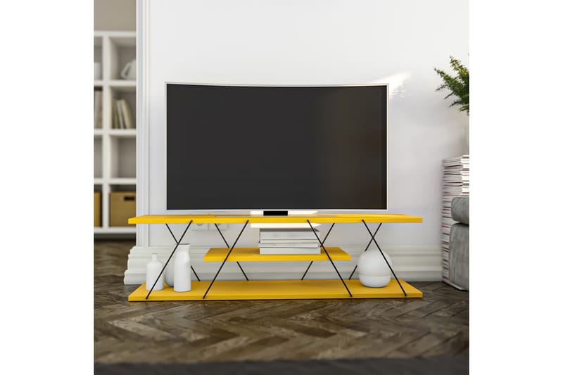 LJUSFORS Tv-bänk 120 cm Gul/Svart - Möbler - Vardagsrum - Tv-möbler & mediamöbler - Tv-bänkar