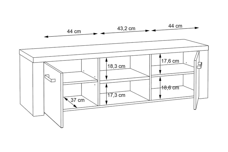 Loannia Tv-bänk 151 cm - Brun - Möbler - Vardagsrum - Tv-möbler & mediamöbler - Tv-bänkar