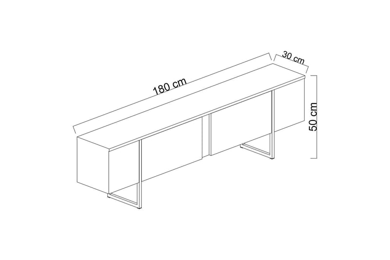 LUXE Tv-bänk 180x50 cm Brun/Guld - Tv-bänkar