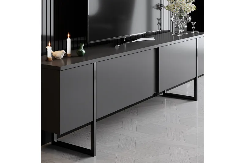 Luxe Tv-bänk 180x50 cm Svart - Hanah Home - Möbler - Vardagsrum - Tv-möbler & mediamöbler - Tv-bänkar