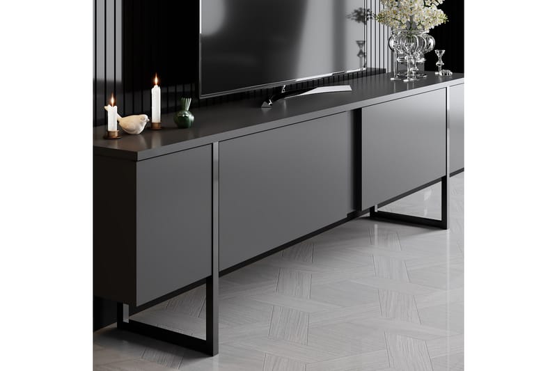 LUXE Tv-bänk 180x50 cm Svart - Möbler - Vardagsrum - Tv-möbler & mediamöbler - Tv-bänkar