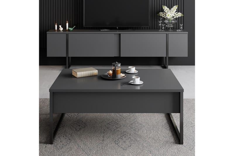 LUXE Tv-bänk 180x50 cm Svart - Möbler - Vardagsrum - Tv-möbler & mediamöbler - Tv-bänkar
