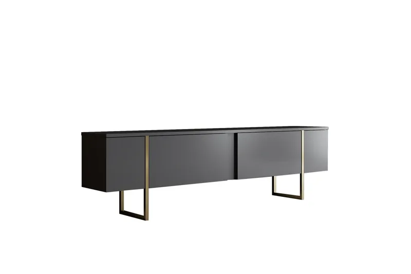 Luxe Tv-bänk 180x50 cm Svart/Guld - Hanah Home - Möbler - Vardagsrum - Tv-möbler & mediamöbler - Tv-bänkar