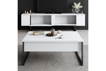 Luxe Tv-bänk 180x50 cm Vit/Svart - Hanah Home - Möbler - Vardagsrum - Tv-möbler & mediamöbler - Tv-bänkar