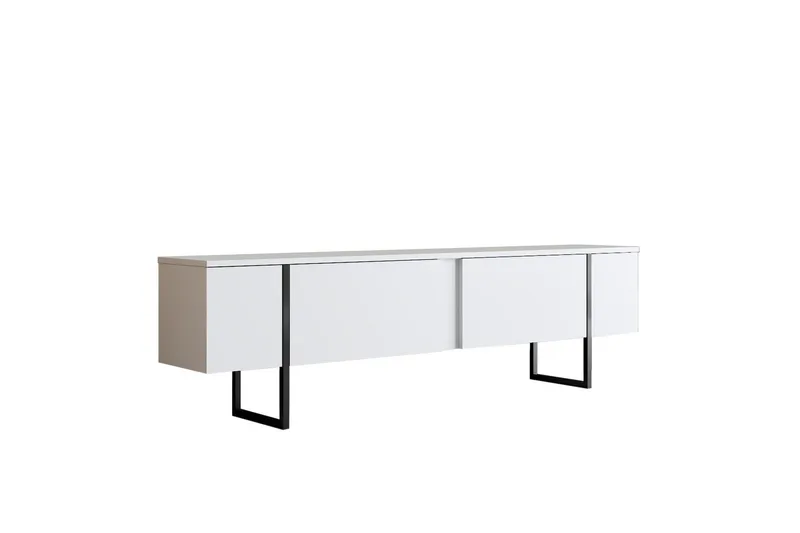 Luxe Tv-bänk 180x50 cm Vit/Svart - Hanah Home - Möbler - Vardagsrum - Tv-möbler & mediamöbler - Tv-bänkar