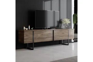 Luxe Tv bänk med Förvaring 180x50 cm - Brun / Svart / Trä - Möbler - Vardagsrum - Tv-möbler & mediamöbler - Tv-bänkar