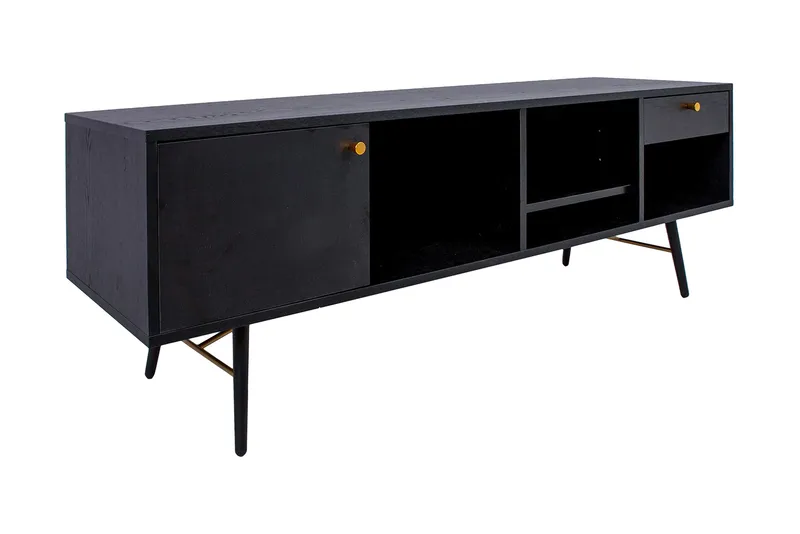 Luxemburg Tv-Bänk Svart/Koppar
