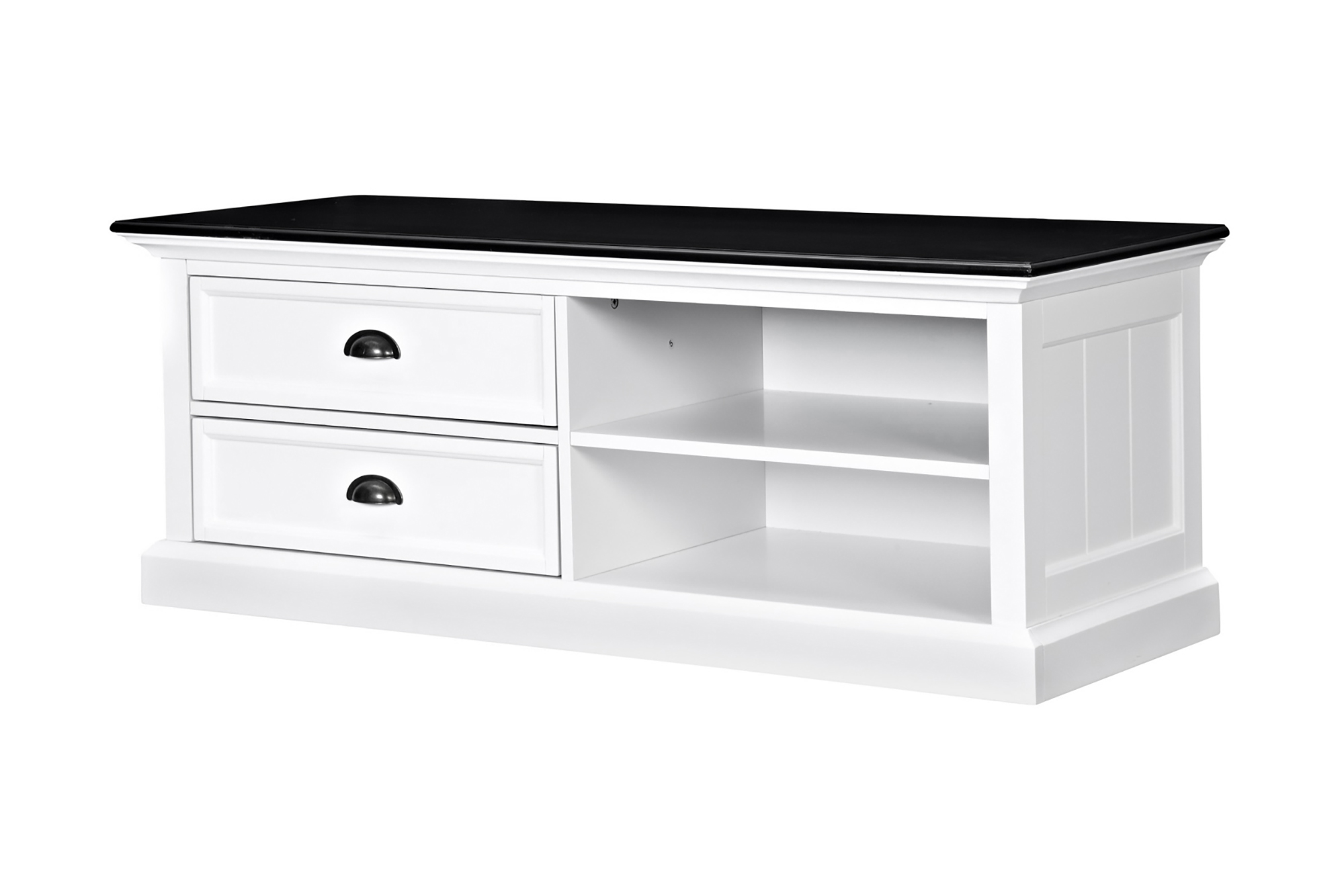 mackay tv-bänk 120 cm mahogny vit/svart -