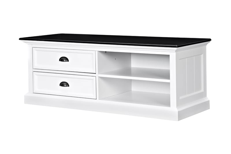 MACKAY TV-bänk 120 cm Mahogny Vit/Svart - Möbler - Vardagsrum - Tv-möbler & mediamöbler - Tv-bänkar