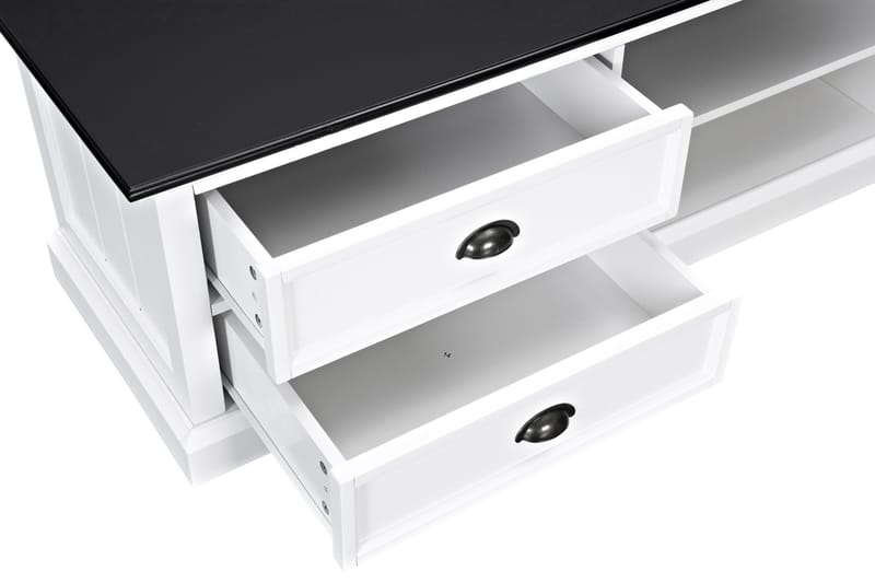 MACKAY TV-bänk 120 cm Mahogny Vit/Svart - Möbler - Vardagsrum - Tv-möbler & mediamöbler - Tv-bänkar