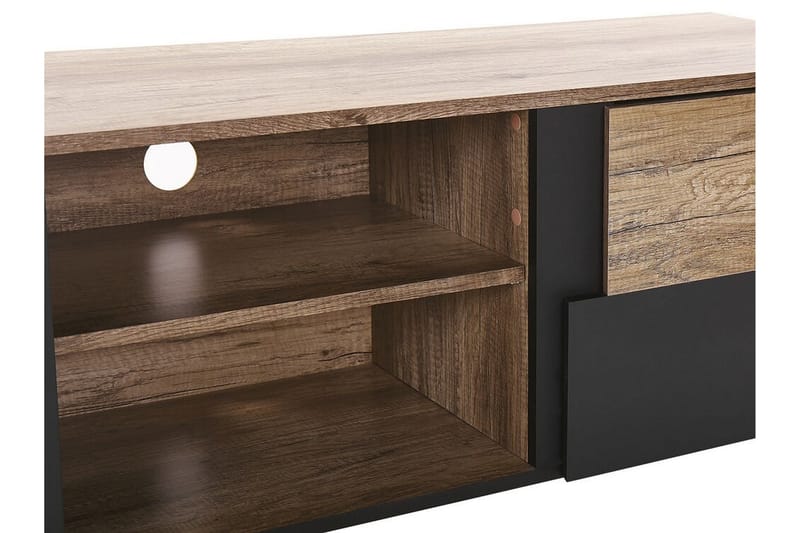 MACOMB TV-bänk 148x40 cm Ljust Trä/Svart - Möbler - Vardagsrum - Tv-möbler & mediamöbler - Tv-bänkar