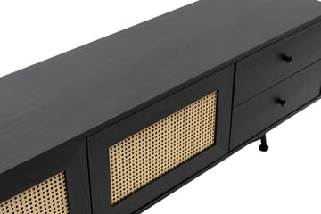 Makwana Golvstående Tv Bänk 180 cm med Förvaring i Målat Trä - Svart - Möbler - Vardagsrum - Tv-möbler & mediamöbler - Tv-bänkar