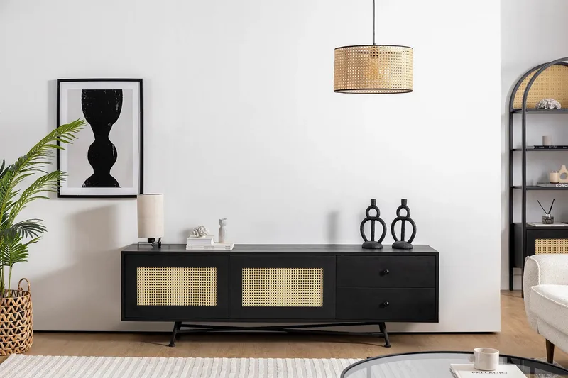 Makwana Tv-bänk 180 cm - Svart - Möbler - Vardagsrum - Tv-möbler & mediamöbler - Tv-bänkar