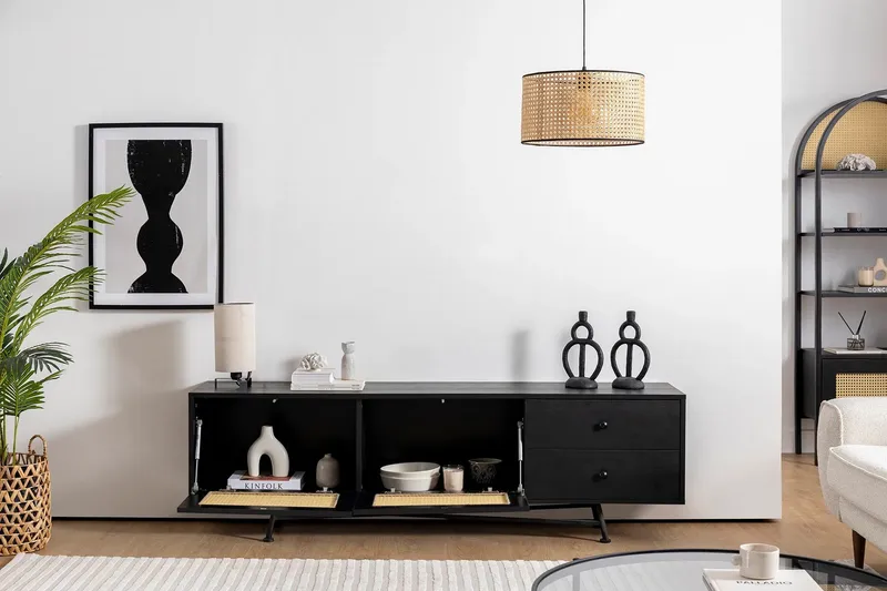 Makwana Tv-bänk 180 cm - Svart - Möbler - Vardagsrum - Tv-möbler & mediamöbler - Tv-bänkar