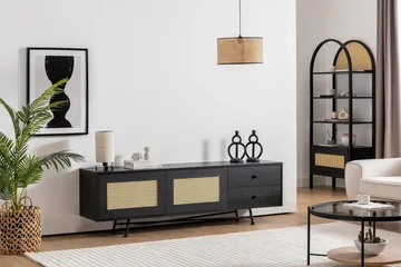 Makwana Tv-bänk 180 cm - Svart - Möbler - Vardagsrum - Tv-möbler & mediamöbler - Tv-bänkar