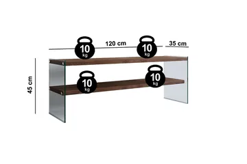 Malmby TV-bänk 120 cm - Brun/Glas - Möbler - Vardagsrum - Tv-möbler & mediamöbler - Tv-bänkar