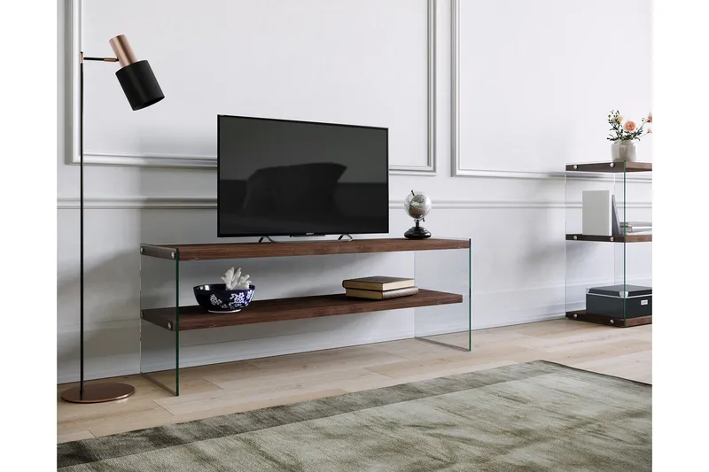 Malmby TV-bänk 120 cm - Brun/Glas - Möbler - Vardagsrum - Tv-möbler & mediamöbler - Tv-bänkar