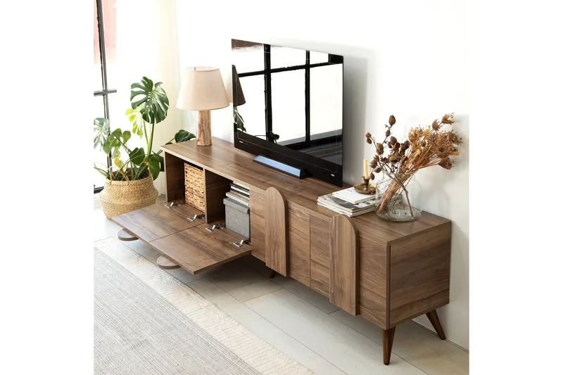 Malpani Tv-bänk 180 cm - Valnöt - Möbler - Vardagsrum - Tv-möbler & mediamöbler - Tv-bänkar