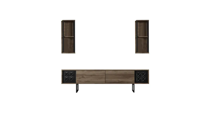 Manchan Tv-möbelset 180 cm - Valnöt/Svart - Möbler - Vardagsrum - Tv-möbler & mediamöbler - Tv-bänkar