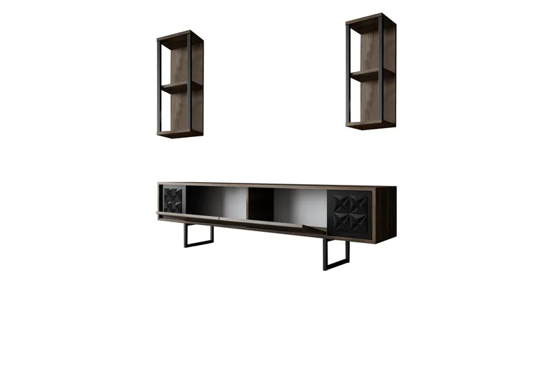 Manchan Tv-möbelset 180 cm - Valnöt/Svart - Möbler - Vardagsrum - Tv-möbler & mediamöbler - Tv-bänkar