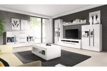 Maricruz TV-bänk 140 cm - Vit/Vit högglans - Möbler - Vardagsrum - Tv-möbler & mediamöbler - Tv-bänkar