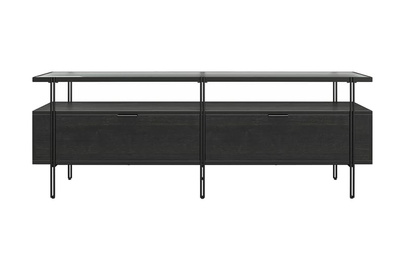 Marinko Tv Bänk 140 cm med Förvaring i Trä med Metallben - Svart - Möbler - Vardagsrum - Tv-möbler & mediamöbler - Tv-bänkar