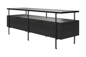 Marinko Tv Bänk 140 cm med Förvaring i Trä med Metallben - Svart - Möbler - Vardagsrum - Tv-möbler & mediamöbler - Tv-bänkar