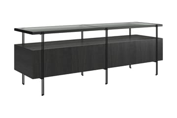 Marinko Tv Bänk 140 cm med Förvaring i Trä med Metallben - Svart - Möbler - Vardagsrum - Tv-möbler & mediamöbler - Tv-bänkar