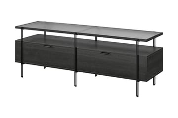 Marinko Tv Bänk 140 cm med Förvaring i Trä med Metallben - Svart - Möbler - Vardagsrum - Tv-möbler & mediamöbler - Tv-bänkar